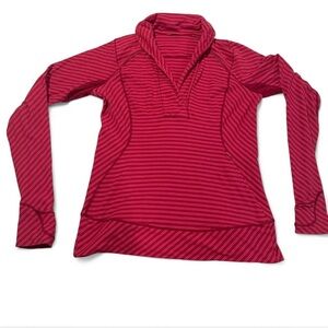 LuluLemon Women's Striped Red Top